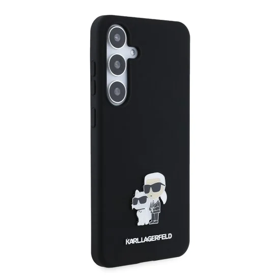 Калъф за Samsung Galaxy S24 Plus - Karl Lagerfeld Silicone (KLHCHCS24MSMHMHKCNPK) - Karl&Choupette Metal Pin