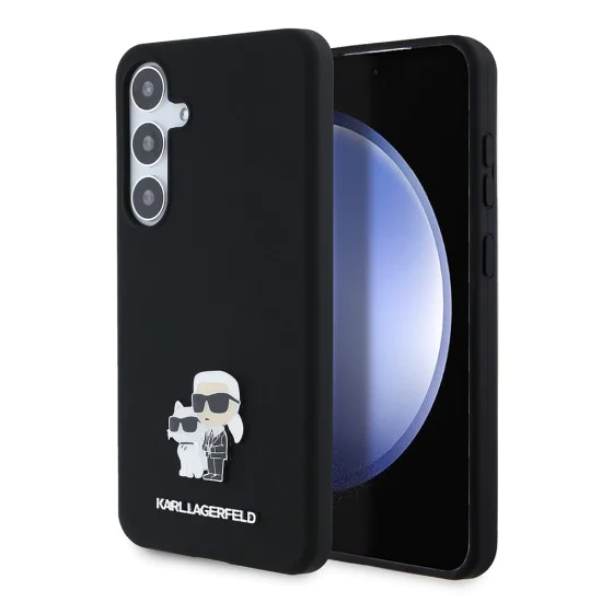 Калъф за Samsung Galaxy S24 Plus - Karl Lagerfeld Silicone (KLHCHCS24MSMHMHKCNPK) - Karl&Choupette Metal Pin