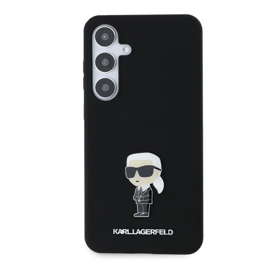 Калъф за Samsung Galaxy S24 Plus - Karl Lagerfeld Silicone (KLHCHCS24MSMHMHKKNPK) - Ikonik Metal Pin