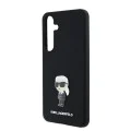 Калъф за Samsung Galaxy S24 Plus - Karl Lagerfeld Silicone (KLHCHCS24MSMHMHKKNPK) - Ikonik Metal Pin