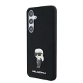 Калъф за Samsung Galaxy S24 Plus - Karl Lagerfeld Silicone (KLHCHCS24MSMHMHKKNPK) - Ikonik Metal Pin