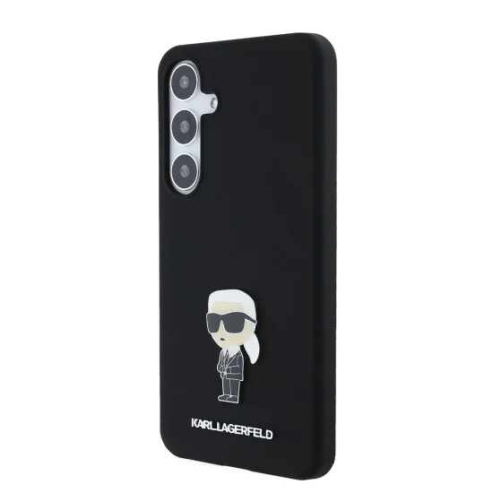 Калъф за Samsung Galaxy S24 Plus - Karl Lagerfeld Silicone (KLHCHCS24MSMHMHKKNPK) - Ikonik Metal Pin