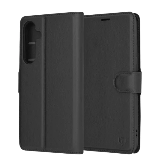 Калъф за Samsung Galaxy S24 Plus - Кожено Протектор - Черен
