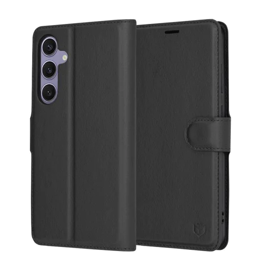 Калъф за Samsung Galaxy S24 Plus - Кожено Протектор - Черен