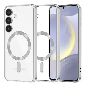 Калъф за Samsung Galaxy S24 Plus - Luxury Crystal MagSafe - Сребрист