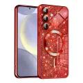 Калъф за Samsung Galaxy S24 Plus - Luxury Glitter MagSafe - Червен