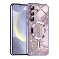 Калъф за Samsung Galaxy S24 Plus - Luxury Glitter MagSafe - Светло лилав