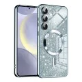 Калъф за Samsung Galaxy S24 Plus - Luxury Glitter MagSafe - Светло син