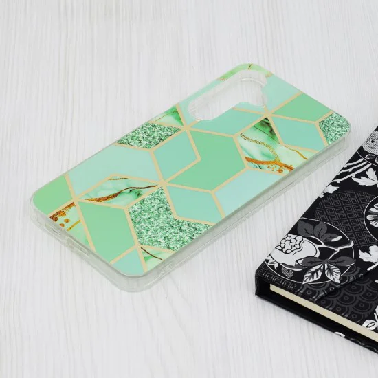 Калъф за Samsung Galaxy S24 Plus - Marble Series - Green Hex