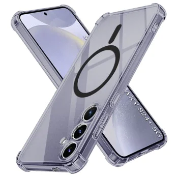 Калъф за Samsung Galaxy S24 Plus - Techsuit - Удароустойчив Clear Silicone MagSafe - Опушено Черен
