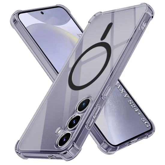 Калъф за Samsung Galaxy S24 Plus - Techsuit - Удароустойчив Clear Silicone MagSafe - Опушено Черен