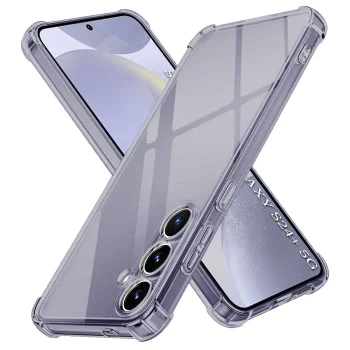 Калъф за Samsung Galaxy S24 Plus - Techsuit - Удароустойчив Clear Silicone - Опушено Черен