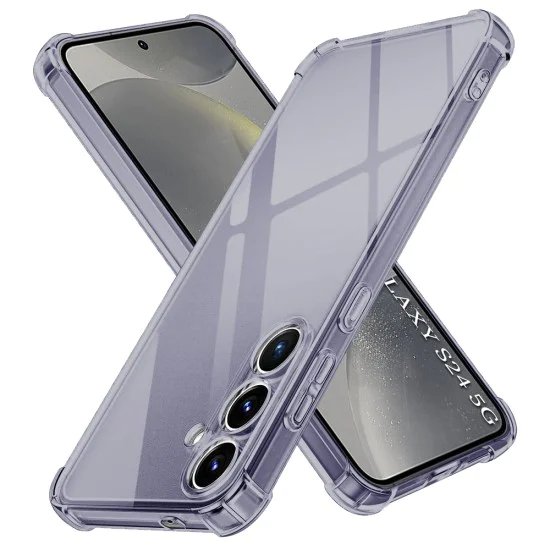 Калъф за Samsung Galaxy S24 - Techsuit - Shockproof Clear Silicone - Опушено Черен