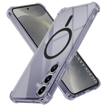 Калъф за Samsung Galaxy S24 - Techsuit - Удароустойчив Clear Silicone MagSafe - Опушено Черен