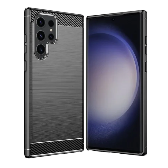 Калъф за Samsung Galaxy S24 Ultra - Carbon Silicone - Черен