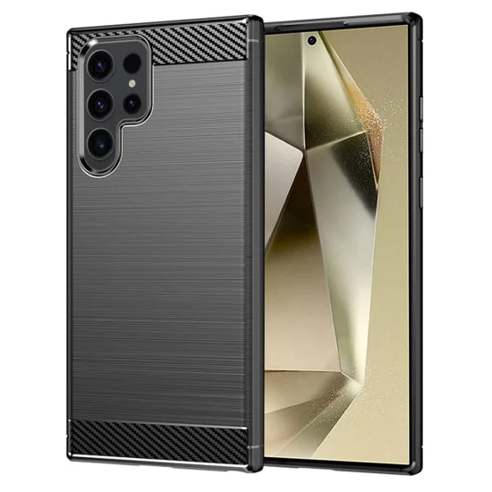 Калъф за Samsung Galaxy S24 Ultra - Carbon Silicone - Черен
