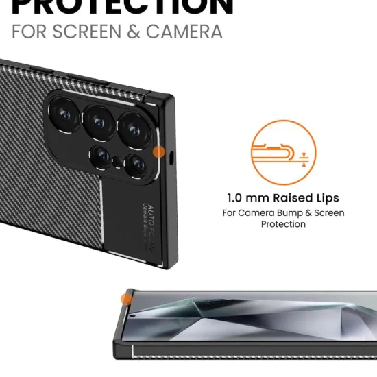 Калъф за Samsung Galaxy S24 Ultra - CarbonFiber - Черен