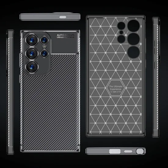 Калъф за Samsung Galaxy S24 Ultra - CarbonFiber - Черен
