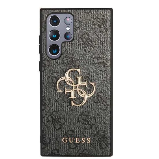 Калъф за Samsung Galaxy S24 Ultra - Guess Leather 4G Metal Logo (GUHCS24L4G4GMGGR) - Черна