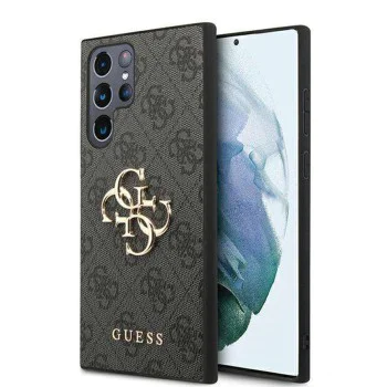 Калъф за Samsung Galaxy S24 Ultra - Guess Leather 4G Metal Logo (GUHCS24L4G4GMGGR) - Черна