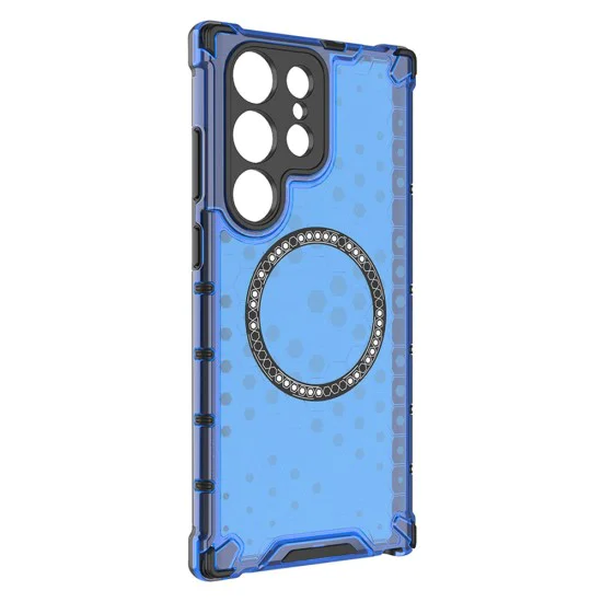 Калъф за Samsung Galaxy S24 Ultra - HoneyComb Shield MagSafe - син