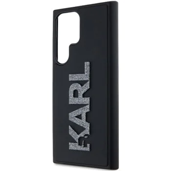 Калъф за Samsung Galaxy S24 Ultra - Karl Lagerfeld 3D Design (KLHCHCS24L3DMBKCK) - Гумено блестящо лого
