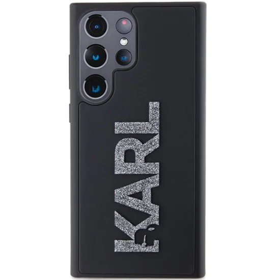 Калъф за Samsung Galaxy S24 Ultra - Karl Lagerfeld 3D Design (KLHCHCS24L3DMBKCK) - Гумено блестящо лого
