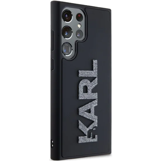 Калъф за Samsung Galaxy S24 Ultra - Karl Lagerfeld 3D Design (KLHCHCS24L3DMBKCK) - Гумено блестящо лого