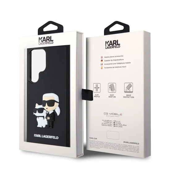 Калъф за Samsung Galaxy S24 Ultra - Karl Lagerfeld 3D Design (KLHCHCS24L3DRKCNK) - Гумен Karl&Choupette