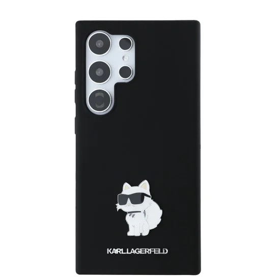Калъф за Samsung Galaxy S24 Ultra - Karl Lagerfeld Silicone (KLHCHCS24LSMHCNPK) - Choupette Metal Pin