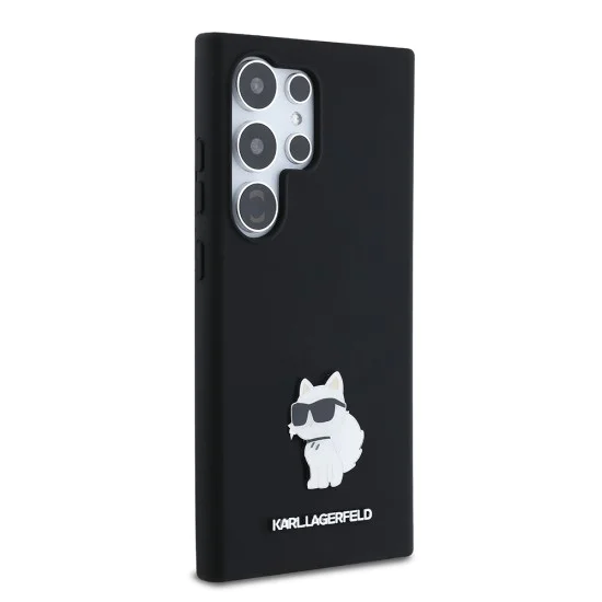 Калъф за Samsung Galaxy S24 Ultra - Karl Lagerfeld Silicone (KLHCHCS24LSMHCNPK) - Choupette Metal Pin