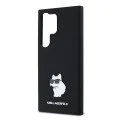 Калъф за Samsung Galaxy S24 Ultra - Karl Lagerfeld Silicone (KLHCHCS24LSMHCNPK) - Choupette Metal Pin