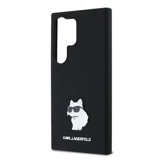 Калъф за Samsung Galaxy S24 Ultra - Karl Lagerfeld Silicone (KLHCHCS24LSMHCNPK) - Choupette Metal Pin