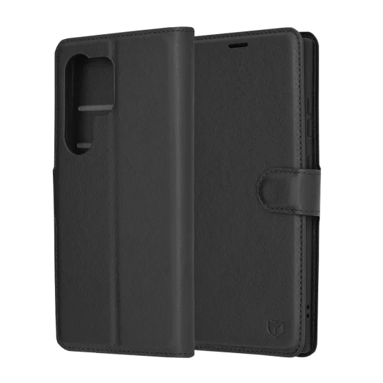 Калъф за Samsung Galaxy S24 Ultra - Кожено Протектор - Черен