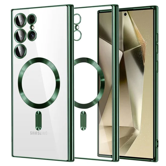 Калъф за Samsung Galaxy S24 Ultra - Luxury Crystal MagSafe - Deep Green