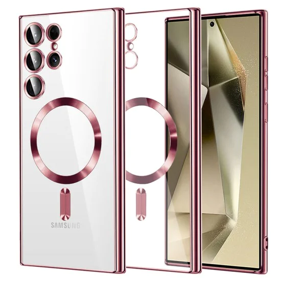 Калъф за Samsung Galaxy S24 Ultra - Luxury Crystal MagSafe - Розов