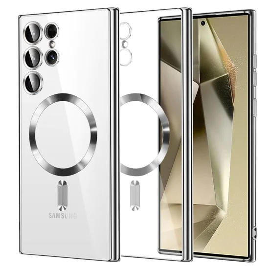 Калъф за Samsung Galaxy S24 Ultra - Luxury Crystal MagSafe - Сребрист