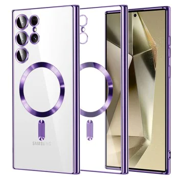 Калъф за Samsung Galaxy S24 Ultra - Luxury Crystal MagSafe - Светло лилав
