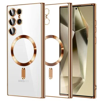 Калъф за Samsung Galaxy S24 Ultra - Luxury Crystal MagSafe - Златен