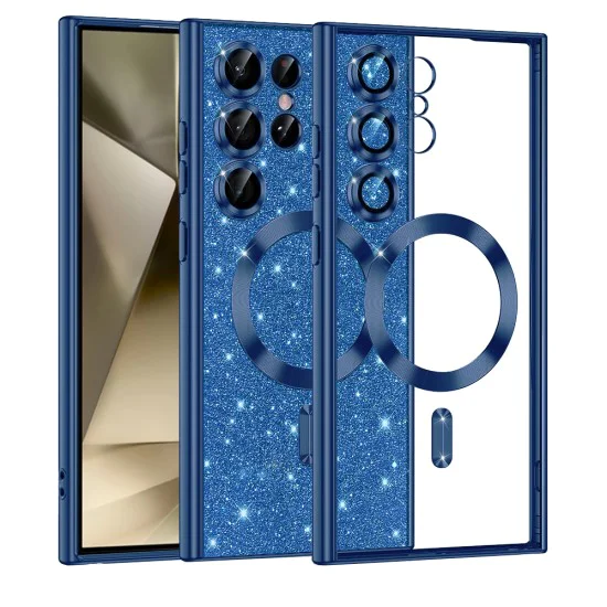 Калъф за Samsung Galaxy S24 Ultra - Luxury Glitter MagSafe - Deep Blue