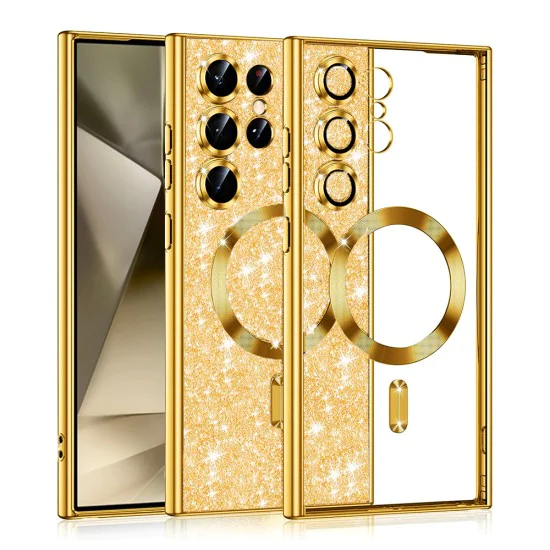 Калъф за Samsung Galaxy S24 Ultra - Luxury Glitter MagSafe - Златен