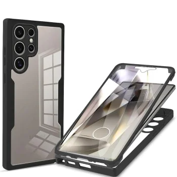 Калъф за Samsung Galaxy S24 Ultra + Протектор - ColorVerse 360 ​​Series - Черен