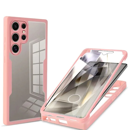 Калъф за Samsung Galaxy S24 Ultra + Протектор - ColorVerse 360 ​​Series - Розов