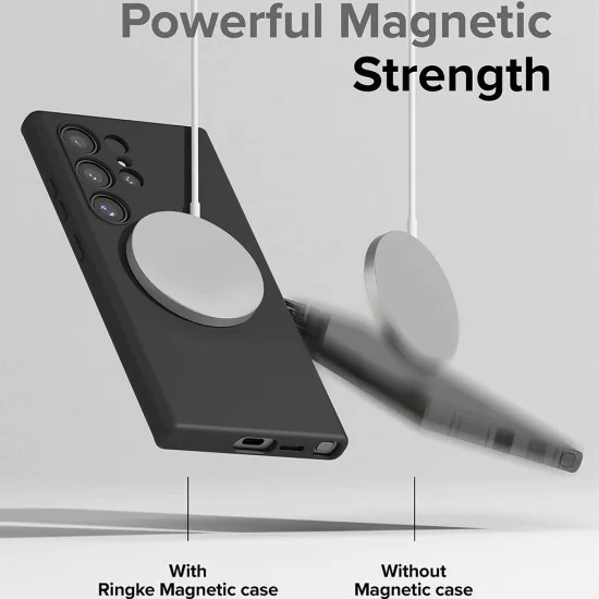 Калъф за Samsung Galaxy S24 Ultra - Ringke Silicone Magnetic MagSafe - Черен