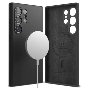 Калъф за Samsung Galaxy S24 Ultra - Ringke Silicone Magnetic MagSafe - Черен