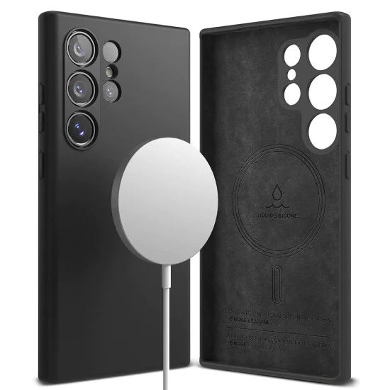 Калъф за Samsung Galaxy S24 Ultra - Ringke Silicone Magnetic MagSafe - Черен