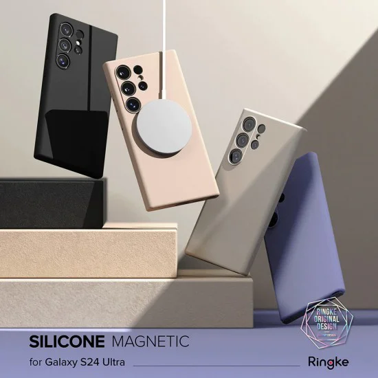 Калъф за Samsung Galaxy S24 Ultra - Ringke Silicone Magnetic MagSafe - Черен