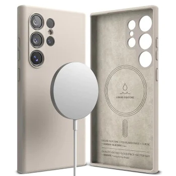 Калъф за Samsung Galaxy S24 Ultra - Ringke Silicone Magnetic MagSafe - Stone