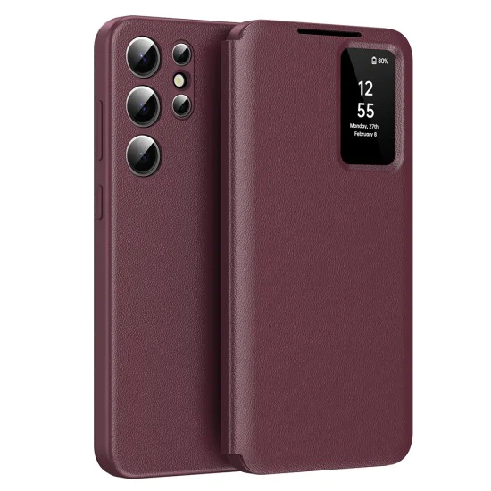 Калъф за Samsung Galaxy S24 Ultra - SmartView Series - Червен