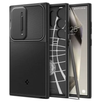 Калъф Samsung Galaxy S24 Ultra - Spigen Optik Armor - Черен